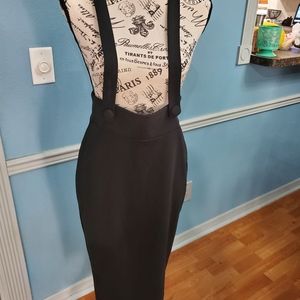 Suspender high waist skirt